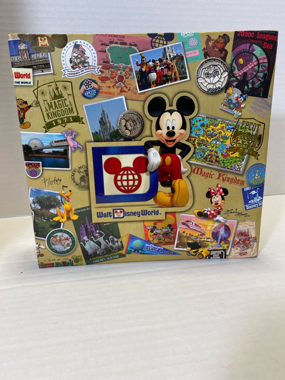 Walt Disney World Mickey Mouse Decorative Photo Album with Gold & Red Accents